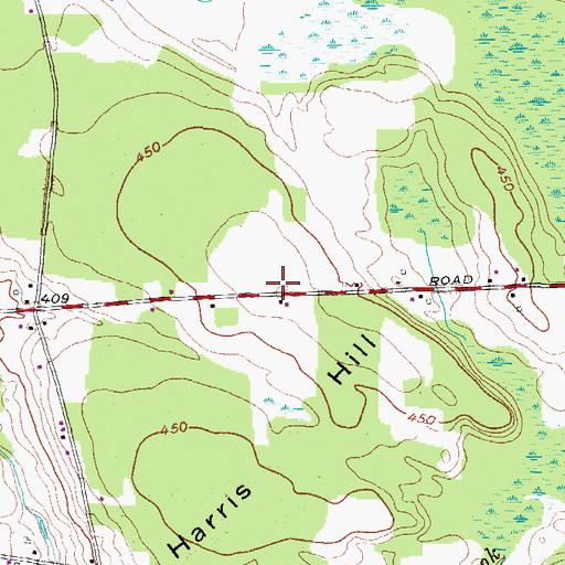 Topographic Map of Harris Hill, NY