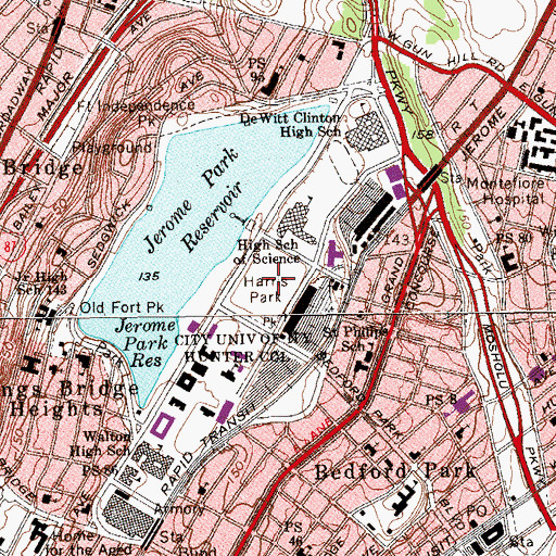 Topographic Map of Harris Park, NY