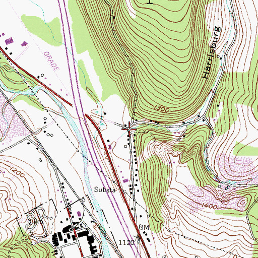Topographic Map of Harrisburg Hollow, NY