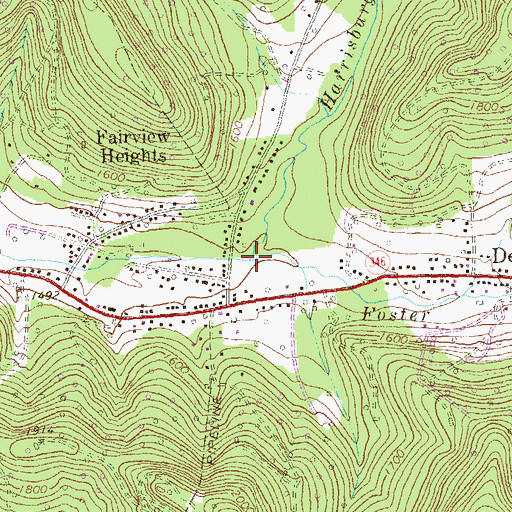 Topographic Map of Harrisburg Run, NY