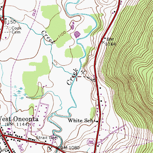 Topographic Map of Harrison Creek, NY