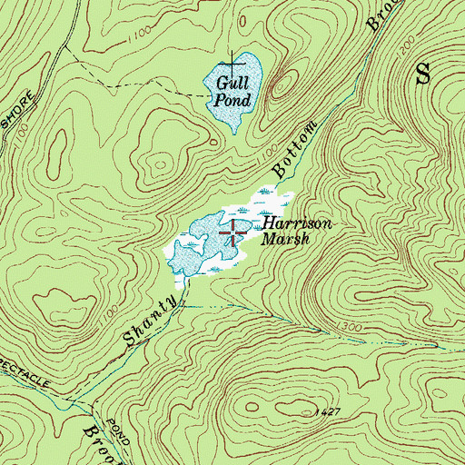 Topographic Map of Harrison Marsh, NY