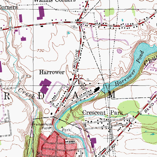 Topographic Map of Harrower, NY