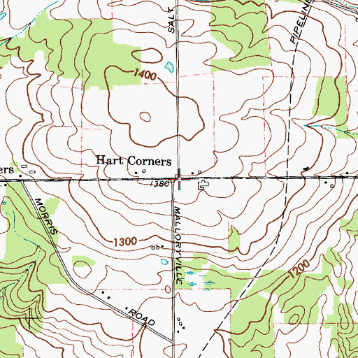 Topographic Map of Hart Corners, NY