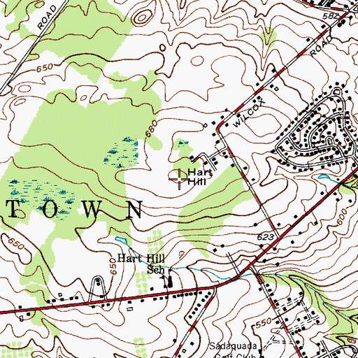 Topographic Map of Harts Hill, NY
