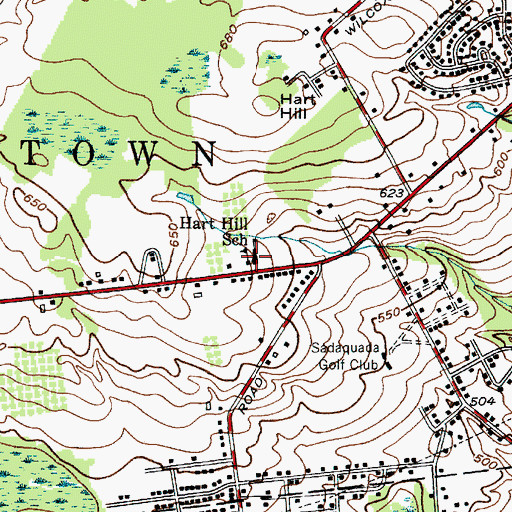 Topographic Map of Hart Hill School, NY