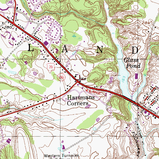 Topographic Map of Hartmans Corners, NY