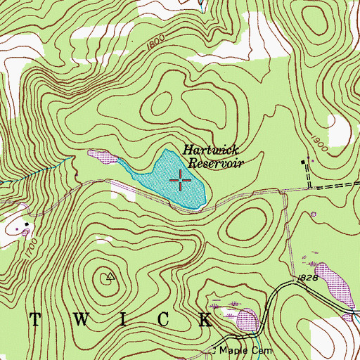 Topographic Map of Hartwick Reservoir, NY
