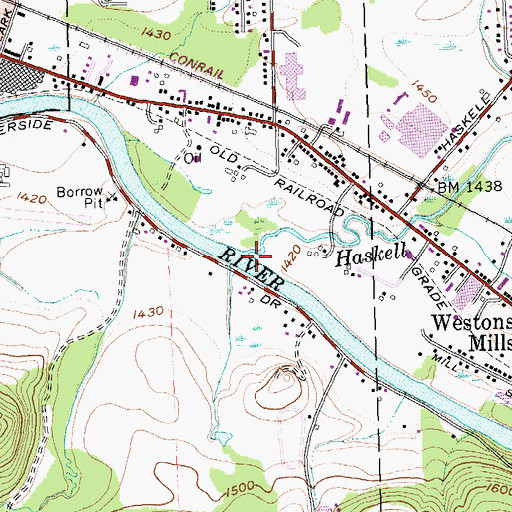 Topographic Map of Haskell Creek, NY