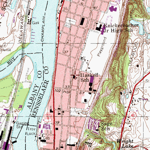 Topographic Map of Haskell School, NY