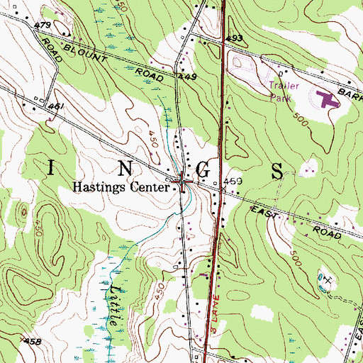 Topographic Map of Hastings Center, NY