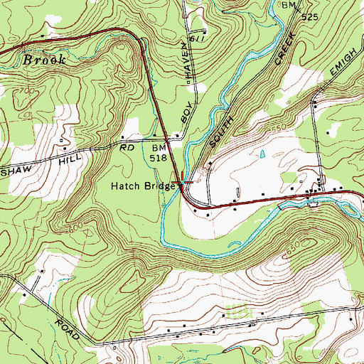 Topographic Map of Hatch Bridge, NY