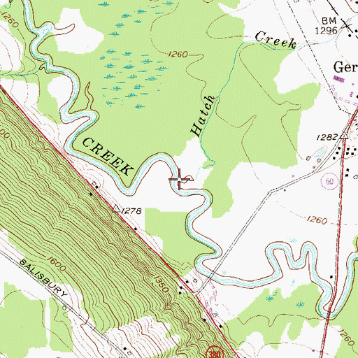 Topographic Map of Hatch Creek, NY