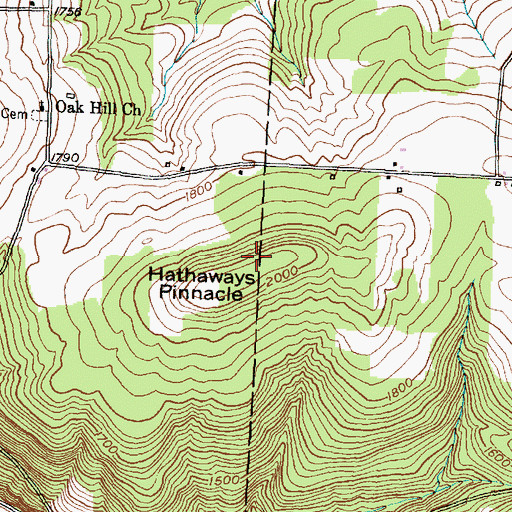 Topographic Map of Hathaways Pinnacle, NY