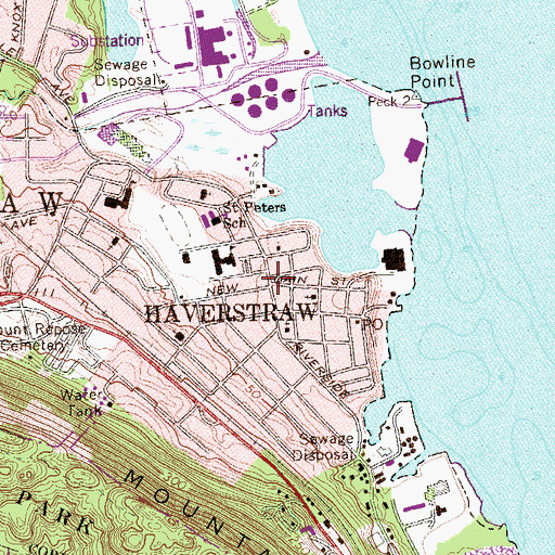 Topographic Map of Haverstraw, NY