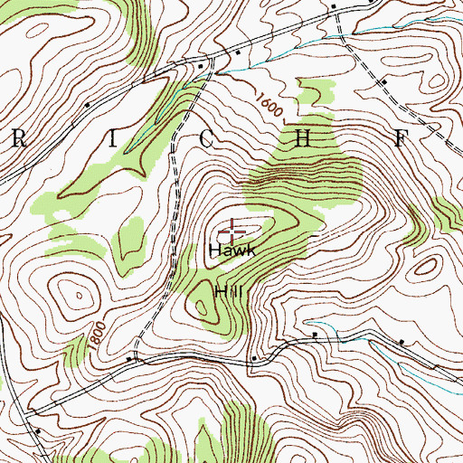 Topographic Map of Hawk Hill, NY