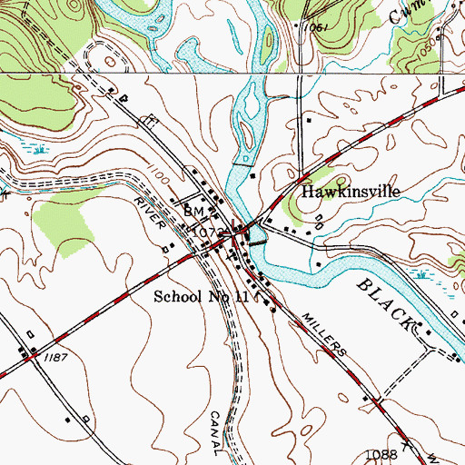 Topographic Map of Hawkinsville, NY