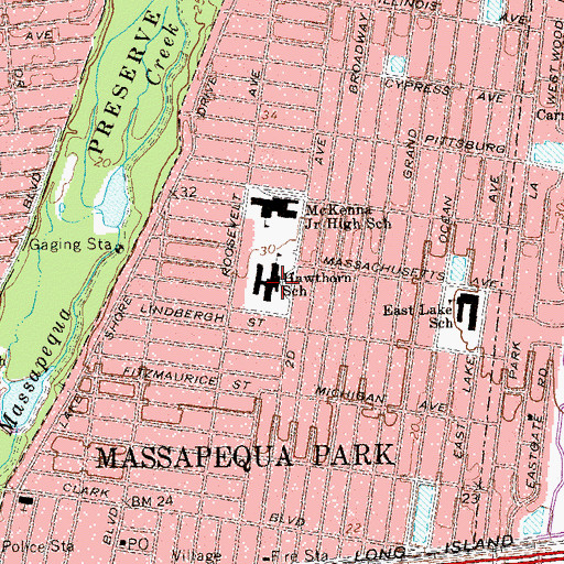 Topographic Map of Hawthorn School (historical), NY