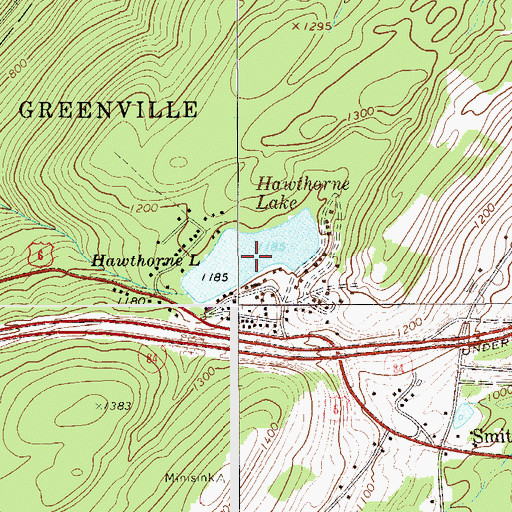 Topographic Map of Hawthorne Lake, NY