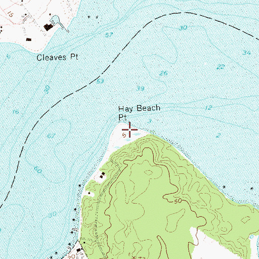 Topographic Map of Hay Beach Point, NY