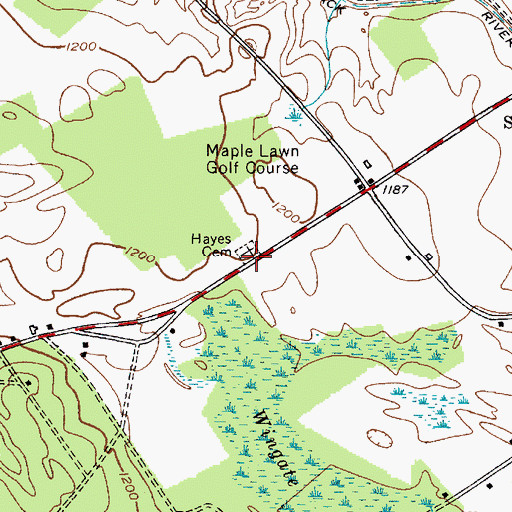 Topographic Map of Hayes Cemetery, NY