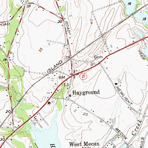 Topographic Map of Hayground, NY