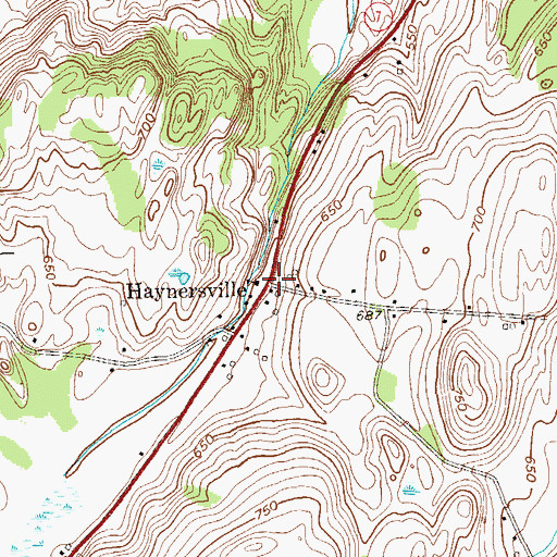 Topographic Map of Haynersville, NY