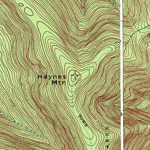 Topographic Map of Haynes Mountain, NY