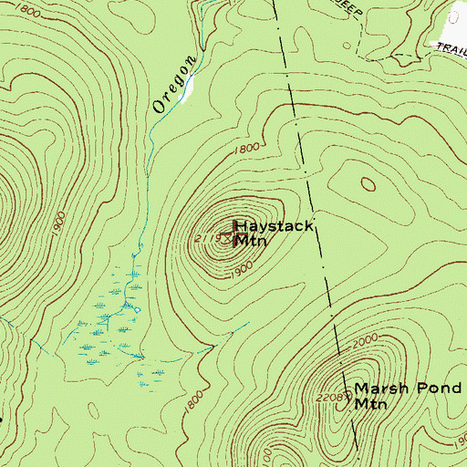 Topographic Map of Haystack Mountain, NY