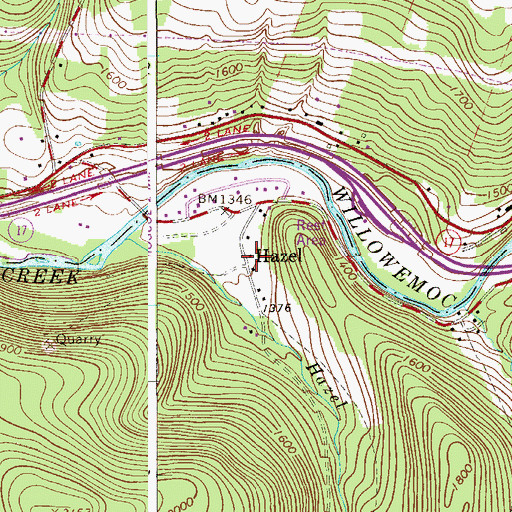 Topographic Map of Hazel, NY