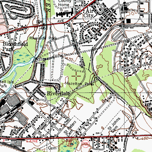 Topographic Map of Hazelton Park, NY