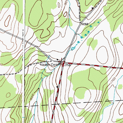 Topographic Map of Heady Cemetery, NY