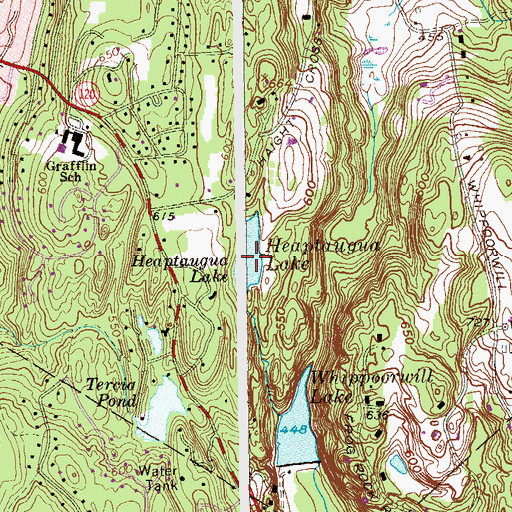 Topographic Map of Heaptaugua Lake, NY