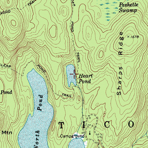 Topographic Map of Heart Pond, NY