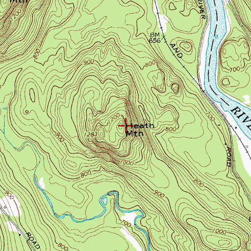 Topographic Map of Heath Mountain, NY