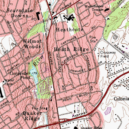 Topographic Map of Heath Ridge, NY