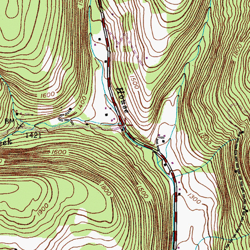 Topographic Map of Heathen Creek, NY