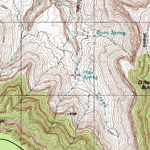 Topographic Map of Pipe Spring, AZ