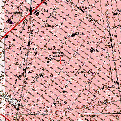 Topographic Map of Hebrew Academy, NY