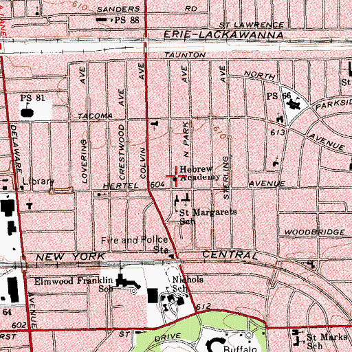 Topographic Map of Hebrew Academy, NY