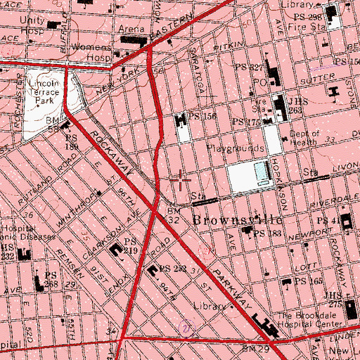 Topographic Map of Hebrew Home and Hospital (historical), NY