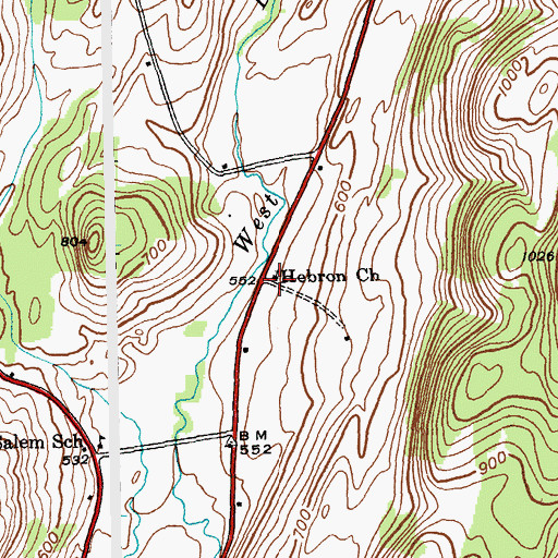 Topographic Map of Hebron Church, NY