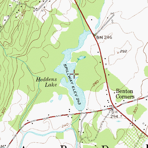 Topographic Map of Heddens Lake, NY