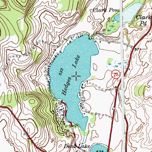 Topographic Map of Hedges Lake, NY