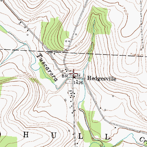 Topographic Map of Hedgesville, NY