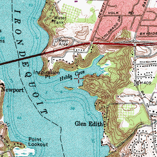 Topographic Map of Helds Cove, NY