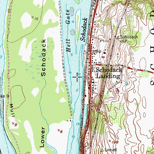 Topographic Map of Hell Gate, NY