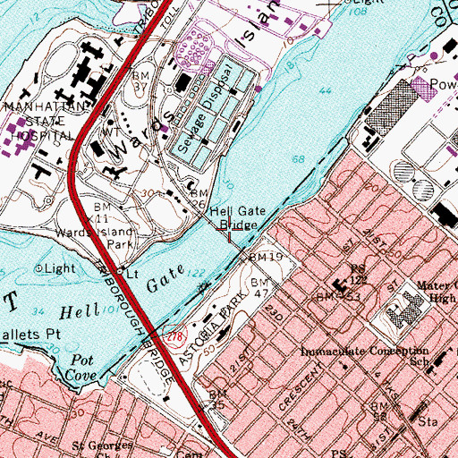 Topographic Map of East River Arch Bridge of the New York Connecting Railroad, NY