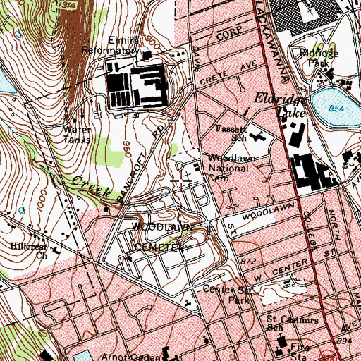 Topographic Map of Heller Creek, NY