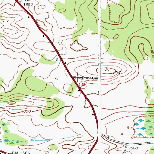 Topographic Map of Helmer Cemetery, NY